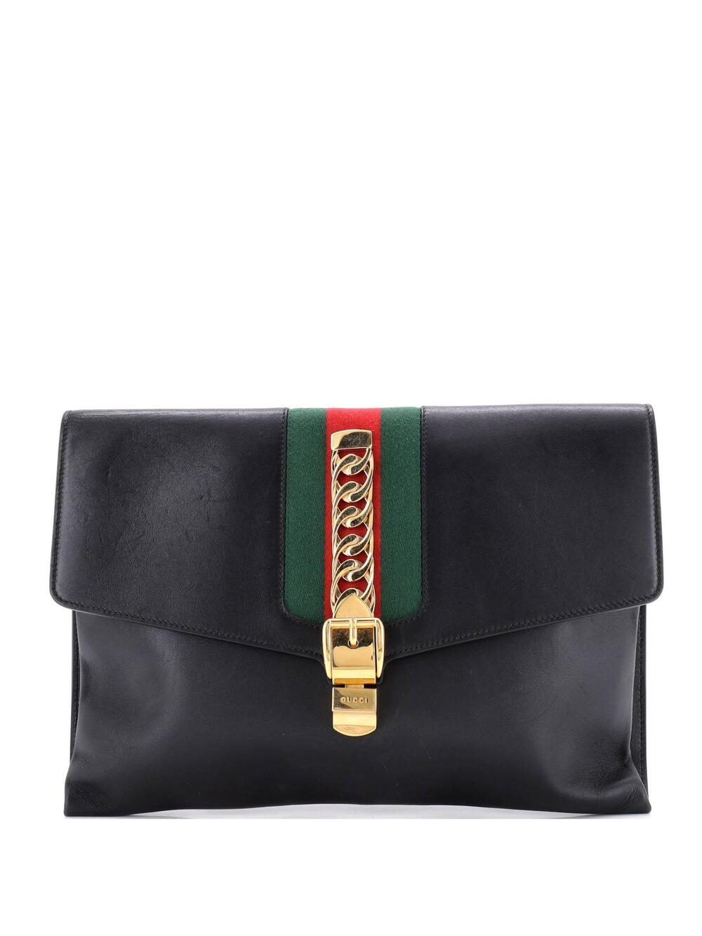 Gucci Sylvie Clutch Leather Maxi #366464G10B